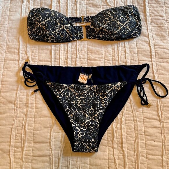 Tory Burch Navy and White Bikini - Picture 1 of 6